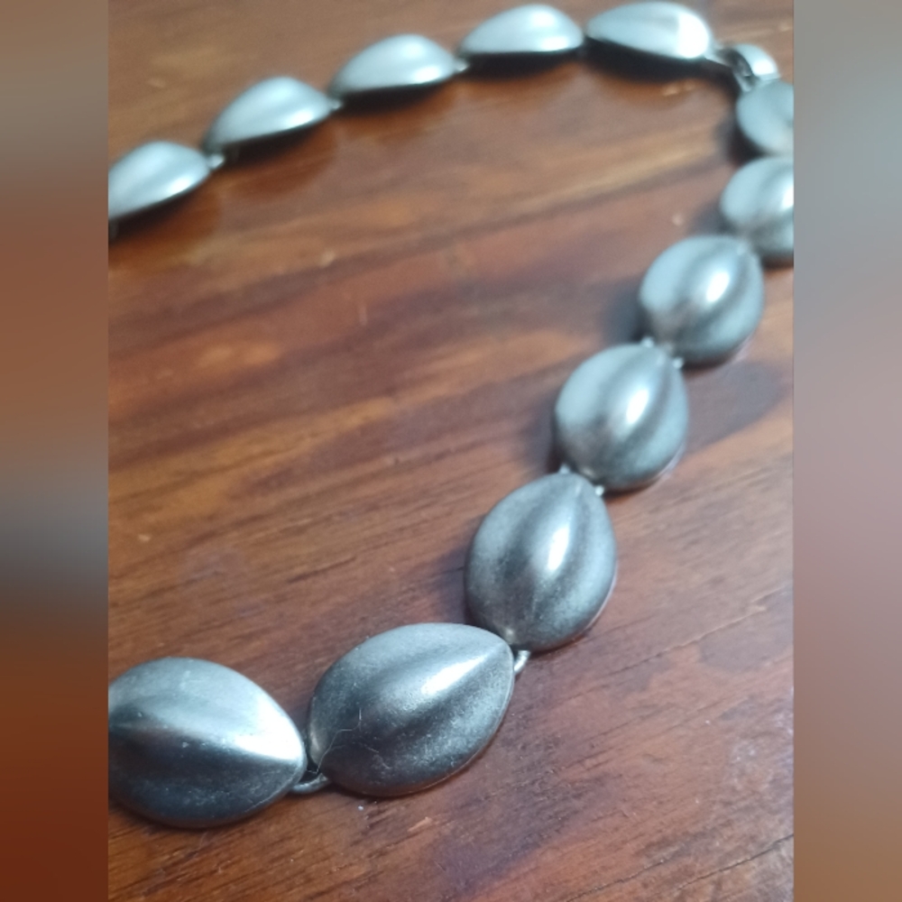 Silvertone Shell Statement Necklace - Picture 7 of 9